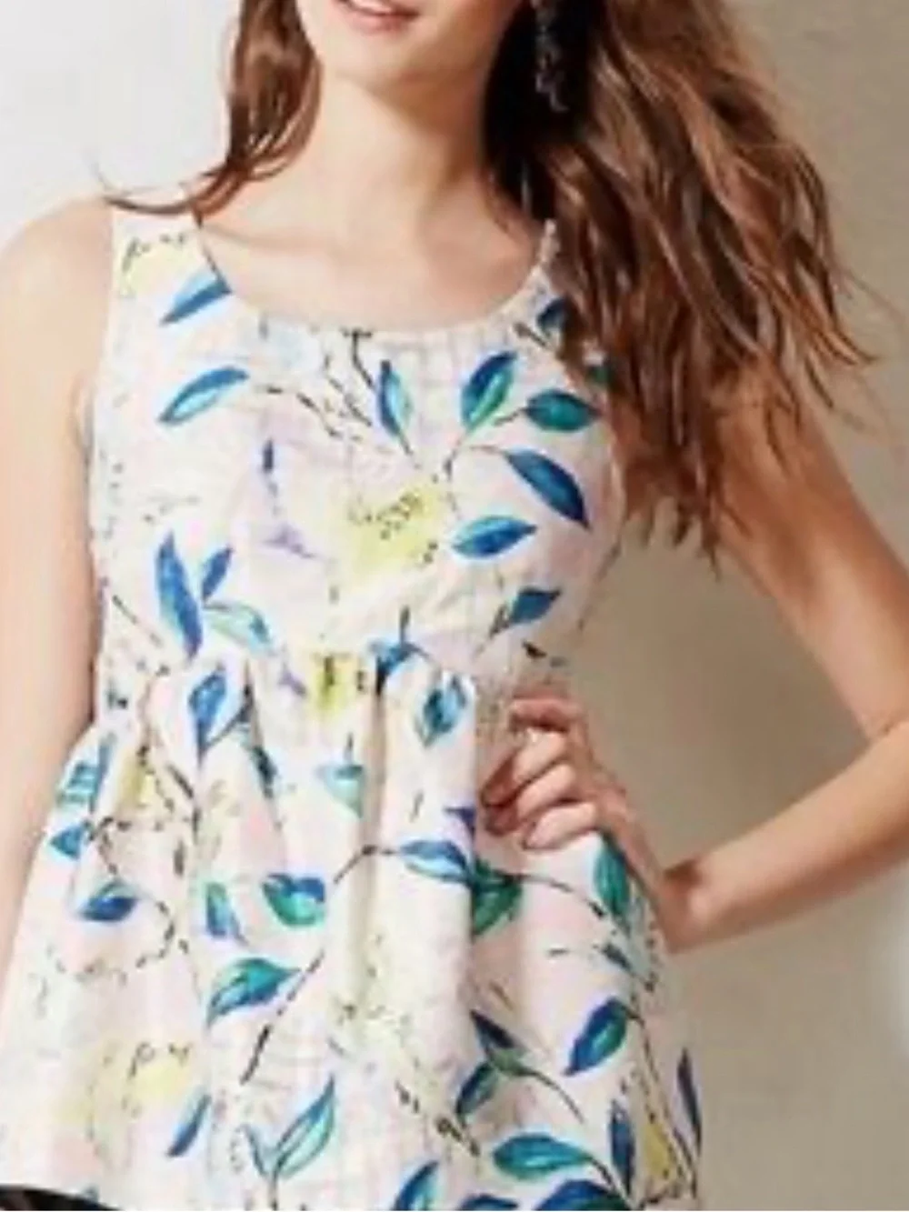 Leifsdottir for Anthropologie Brocade Parakeet Peplum Top - Picture 1 of 3